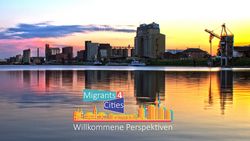 Ansicht Mannheimer Hafen mit Projektlogo