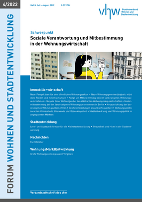 Titelcover der Zeitschruft Forum Wohnen und Stadtentwicklung 